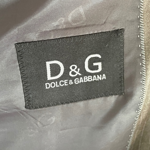 Dolce&Gabbana Men’s Blazer Pinstripe 2 buttons Wool Silk Gray Taupe Sz 58 - Picture 7 of 12